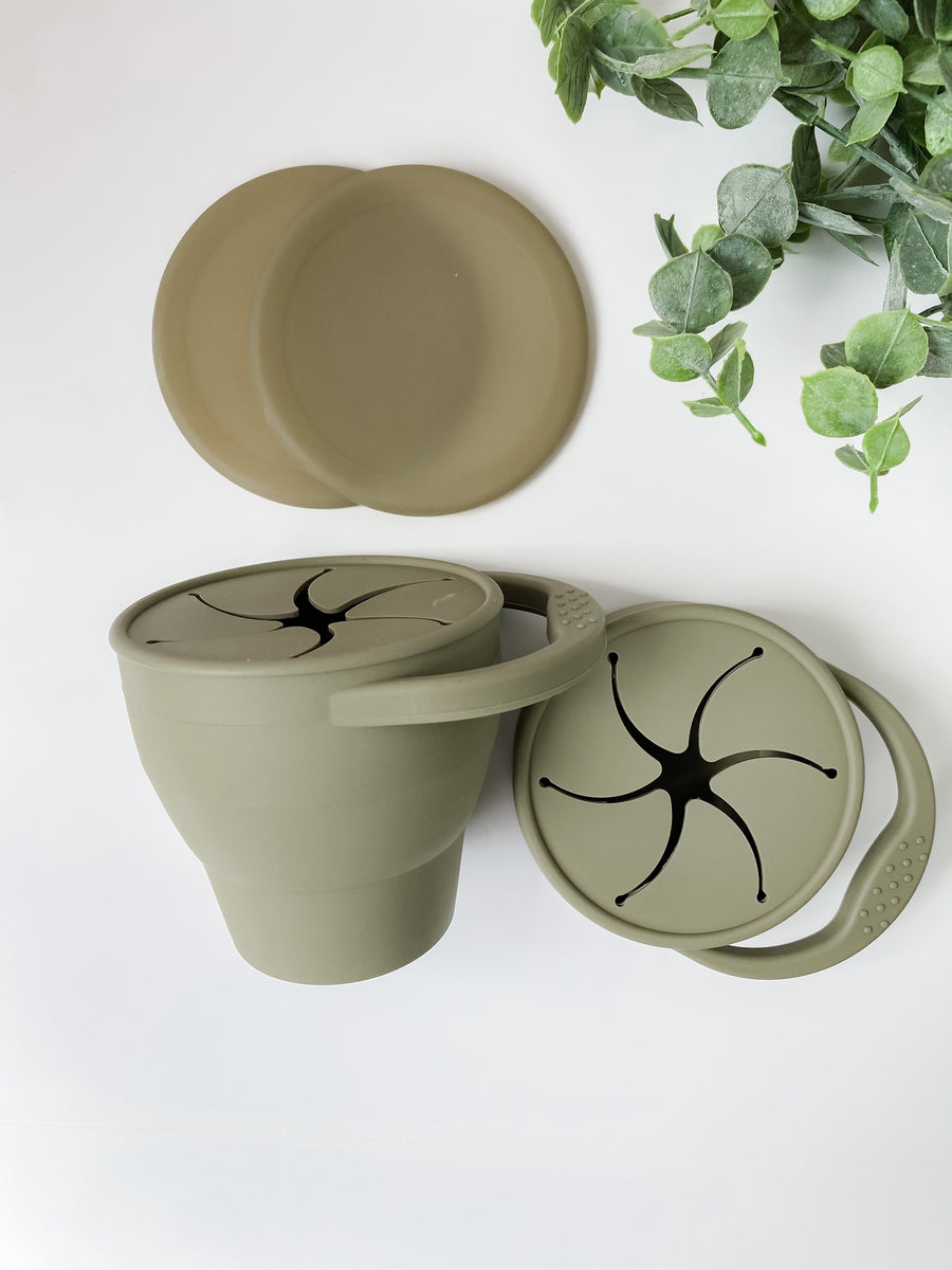 Collapsable Silicone Snack Cups - Sage & Veri Peri