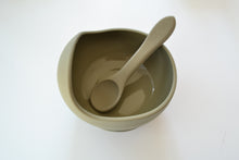 Load image into Gallery viewer, Silicone Suction Bowl w/ Spoon (Sage)
