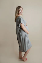 Load image into Gallery viewer, Gray Maternity Mommy Labor and Delivery/ Nursing Gown

