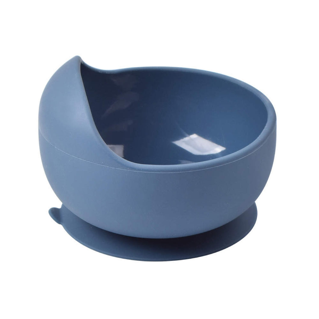 Silicone Suction Bowl w/ Spoon (Dark Blue)