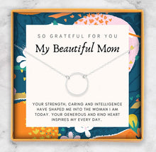 Load image into Gallery viewer, Mom Necklace | Mother&#39;s Day Pendant | Small Silver Circle
