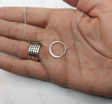 Load image into Gallery viewer, Mom Necklace | Mother&#39;s Day Pendant | Small Silver Circle
